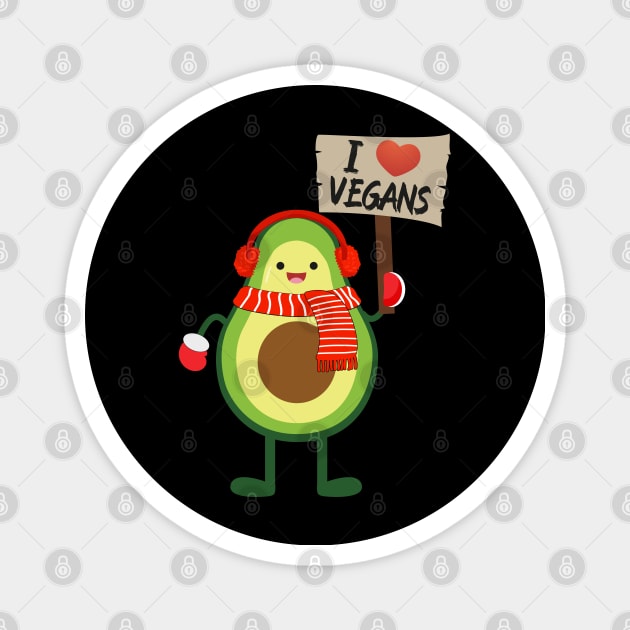 Avo I love vegans Magnet by MZeeDesigns